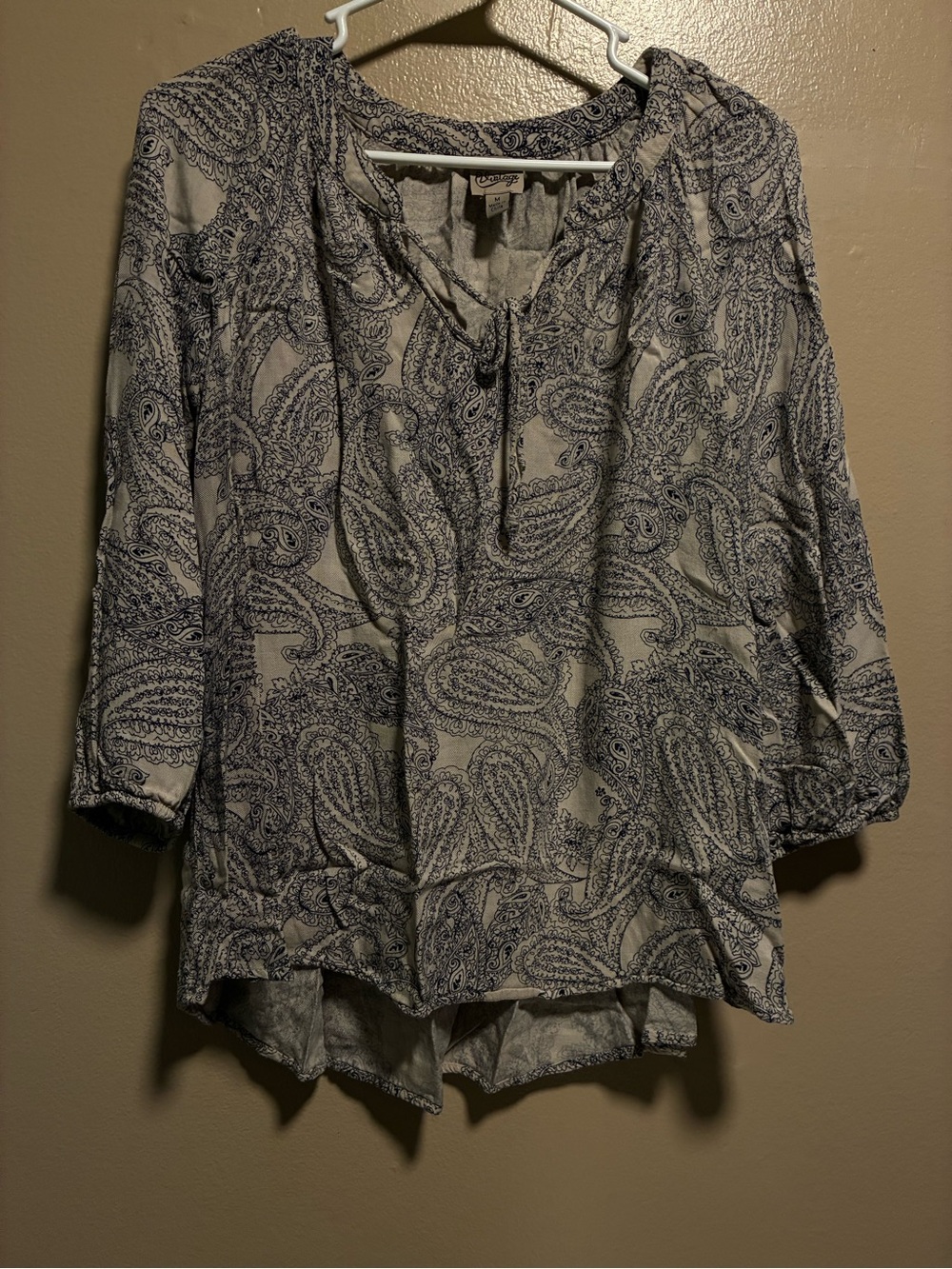 Vintage Paisley Tunic - Navy on White